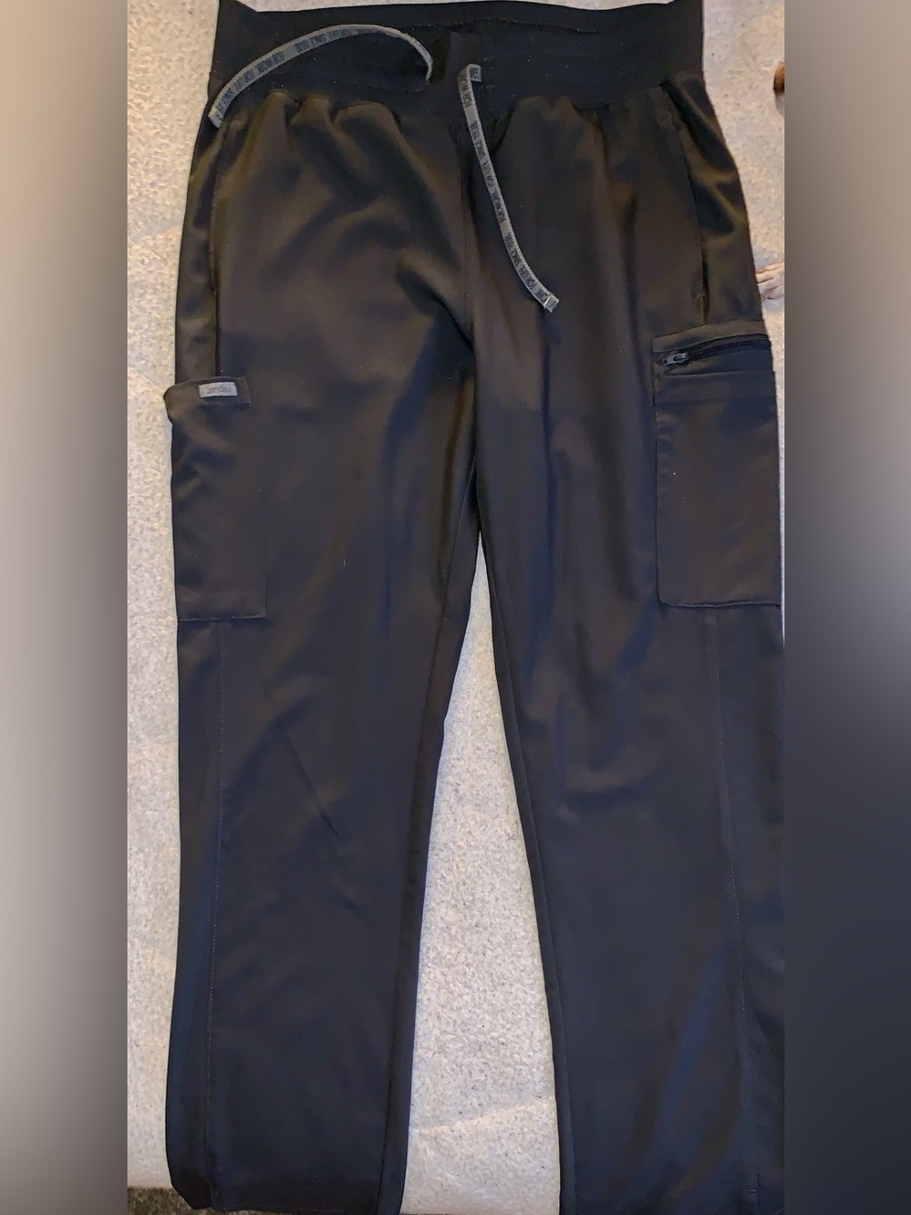 Landau Gray Women’s Cargo Scrub Joggers with Drawstring Waist